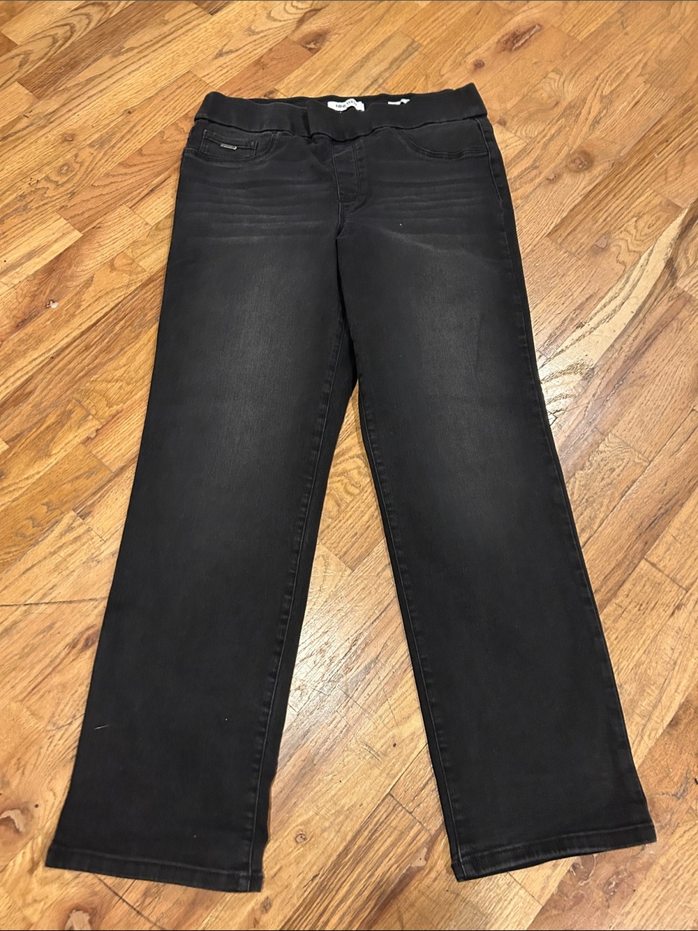 Nine West Black Straight-Leg Pull-On Jeans